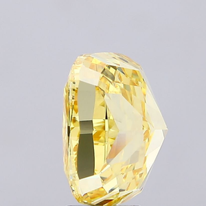 Pierre précieuse non montée pour bijoux fins, diamant de laboratoire de haute qualité, jaune vif fantaisie, taille coussin, excellente coupe, certifié IGI, type CVD. - Product Image 3