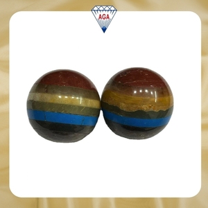 Sphère de pierres précieuses naturelles des sept chakras, boule de cristal de guérison Reiki, pierres des sept chakras polies, méditation, guérison énergétique, vente en gros - Product Image 2