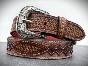 Ceinture en cuir de vache occidental de qualité supérieure avec motif floral gravé à la main, fabricant grossiste - Product Image 6