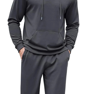 Survêtements polaires élégants pour hommes grande taille à capuche, personnalisables (logo et couleur), écologiques et respirants pour l'entraînement - Product Image 2