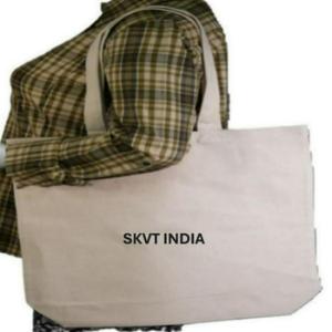 Sac fourre-tout en toile de coton 100 % biologique écologique, grand format, réutilisable, pour courses, personnalisable avec impression de logo - Product Image 3