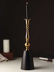 Serenity <b>Black</b> Base Aluminum Handmade Eco-Friendly <b>Candlestick</b> Holder with Ball Design for Home Decoration Durable Metal Finish - Product Image 1