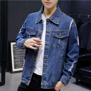 Chaqueta de mezclilla para hombre con forro de sherpa, para uso casual y clima fresco, chaqueta elegante para otoño. - Product Image 1