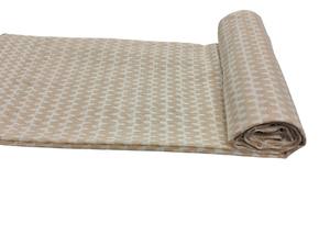 Premium quality Beige & <b>White</b> Nylon stripped Crochet Fabric Breathable Lightweight <b>for</b> Women & <b>Girls</b> <b>Dresses</b> Tops - Product Image 2