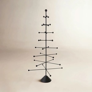 Metal Christmas <b>Tree</b> Ornament Stand Black Foldable Standing Indoor Decor Pine Shape - Product Image 5