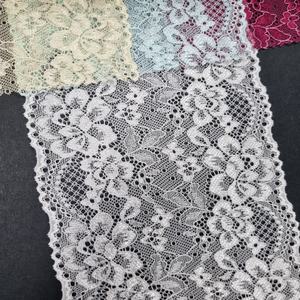 Encaje Elástico Floral con Borde Festoneado, Nailon y Spandex, Banda Elástica de 13.5cm, Encaje de Punto para Lencería y Banda de Sujetador - Product Image 2