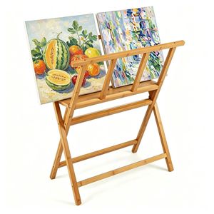 Espositore per Stampe su Tela in Bambù Naturale Resistente, Capacità 22 libbre, Organizzatore 34"x19" per Opere d'Arte e Cucina - Product Image 3