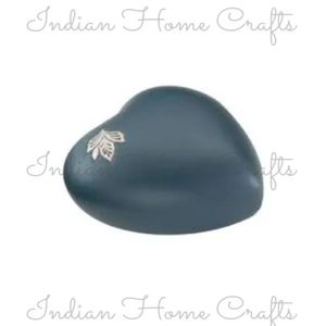 Black Brass Heart Shape Cremation Urn Engraved Memorial <b>Keepsake</b> <b>Ashes</b> Container Home Display - Indian Home Crafts - Product Image 2