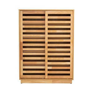 Mueble Moderno de Madera para Almacenamiento de Zapatos con Puertas Corredizas de Listones y Estructura de Madera Sólida para Entrada Zen - Product Image 2