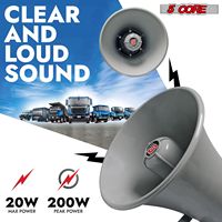 D0100HXJ9GT Haut-parleur cornet de 9 pouces 200W 8 Ohm mural pour système de sonorisation intérieur/extérieur, audio puissant mono en plastique
