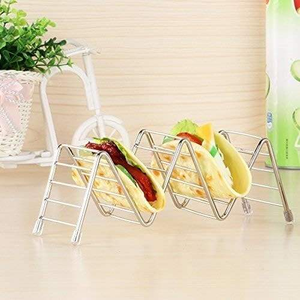 New Arrival Kitchenware Supplies Double Sauce Dish <b>Taco</b> <b>Stand</b> with Stainless Steel <b>Taco</b> Shell Holders Plate Type - Product Image 1