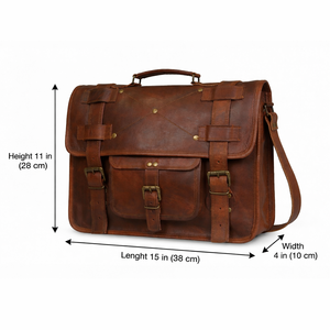 Men Genuine Leather Laptop Briefcase, Business Office Messenger Bag, Professional Shoulder Work Bag - Product Image 6