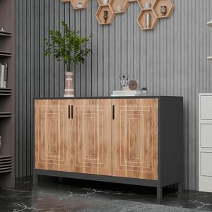 Zapatero de madera Saleem International con puerta, organizador de zapatos para entrada, pasillo y dormitorio con cerradura, color roble negro. - Product Image 3