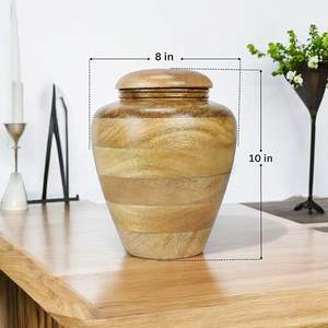 Urna funeraria de madera premium con tapa de rosca segura, acabado pulido, contenedor duradero para recuerdos, almacenamiento seguro de cenizas humanas - Product Image 4