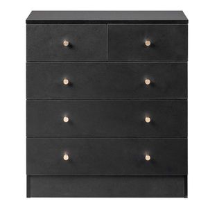 Modern Simple Black 5 Drawer Dresser - Product Image 5