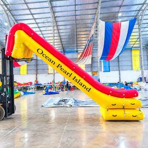 THUY LINH Inflatable <b>Water</b> <b>Slide</b> Outdoor PVC Commercial Use Yellow Red Dual Lane Max 500kg Capacity - Product Image 2