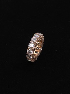 VVS Moissanite Eternity <b>Band</b> <b>Ring</b> 6mm Wide Iced Out Full Eternity <b>Ring</b> in 925 <b>Sterling</b> <b>Silver</b> Hip Hop Diamond Look <b>Ring</b> - Product Image 1