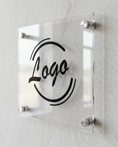 Standoff Acrylic Wall Sign Holder Professional Clear Modern Jewelry Display Custom Logo Branding Directional Signs - Product Image 1