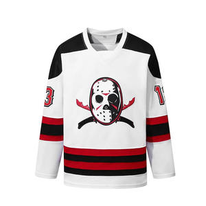 Maillots de hockey sur glace personnalisés unisexes, vêtements professionnels, nom et numéro de l'équipe, tailles adultes, 100% polyester respirant, impression par transfert thermique - Product Image 3