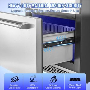 24 pollici 4.87 Cu.ft. Capacità interna/esterna impermeabile 2 cassetti Undercounter frigorifero temperatura diversa congelatore frigo - Product Image 3