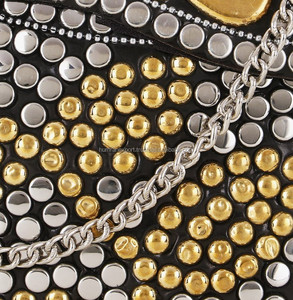 กระเป๋าคลัทช์ทำจากโลหะโมเสกกระเป๋าสะพายไหล่สำหรับงานราตรีทำจากผ้าฝ้ายมีลวดลายกรอบหิน - Product Image 1