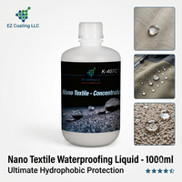 EZ Coating LLC Concentrado Textil Nano K-407C Revestimiento Hidrofóbico Líquido Acabado Transparente