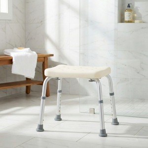 Chaise de douche blanche réglable en hauteur avec capacité d'aspiration de 100kg accessoire de stockage à domicile portable pour équipement de sécurité de salle de bain - Product Image 1