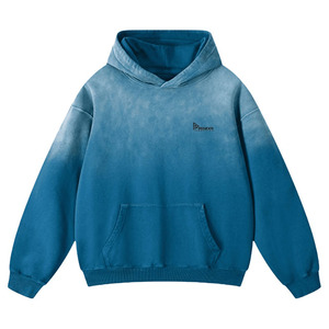 High Quality Sunfade Hooded Sweatshirt <b>Men</b> Oversized Cotton French Terry Casual Streetwear <b>Pullover</b> With Front Pocket Design - Product Image 1