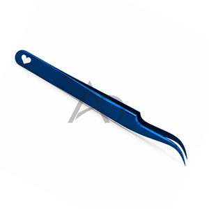 Pince à cils courbée avec découpe en forme de cœur, prise en main parfaite, en acier inoxydable, logo personnalisé, instrument de beauté OEM - Product Image 2