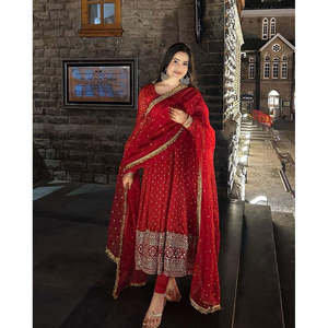 Designer <b>Party</b> Wear <b>Prom</b> Dresses Elegant Gown with Bottom and Dupatta - Product Image 6