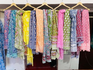 Pareo de Playa de Algodón con Estampado Artesanal Indio, Ecológico, Transpirable, Reversible, de Secado Rápido, Tela Suave de Voile, para Verano - Product Image 3