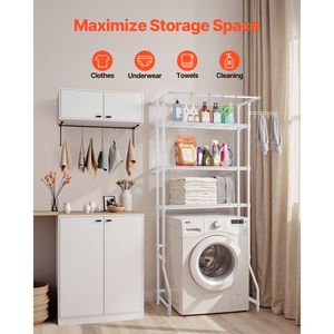 "Adjustable 3-Tier <b>Cloth</b> Laundry Room Drying <b>Rack</b> with Hooks for Washers and Bedding" - Product Image 2