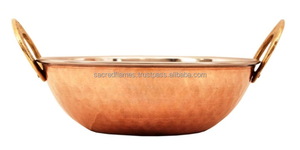 Plato para servir curry de acero inoxidable con base de cobre, sartén Karahi y tazón Handi para arroz, vajilla para hotel al por mayor - Product Image 5