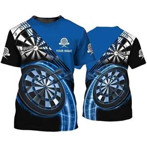 T-shirt col rond imprimé 3D Dart Beer pour homme, personnalisable avec nom et motif, hauts d'été amples à manches courtes, t-shirts à revers - Product Image 3