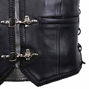 Gilet en cuir de cow-boy avec logo personnalisé, cuir véritable de qualité supérieure, style western, fabricant OEM ODM, vente en gros - Product Image 4