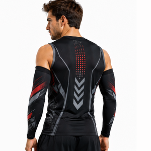 Mangas de compresión deportivas para hombre, personalizadas, atléticas, para correr, ciclismo, fitness, entrenamiento, transpirables, elásticas, de soporte y protección. - Product Image 6