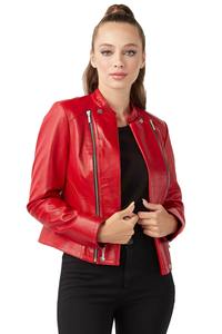 Chaqueta de Cuero para Mujer, Diseño de Invierno, Patrón Sólido, Estilo Urbano, Tejido Transpirable, Chaquetas de Cuero para Mujer - Product Image 3