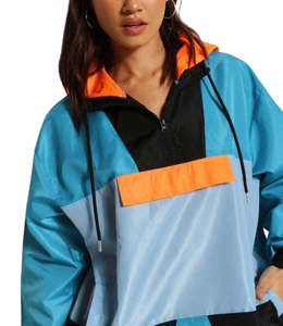 Best Quality Casual Fashion Nylon Plus Size Pullover Color Block Breathable Windbreaker <b>Jacket</b> <b>Women's</b> - Product Image 4