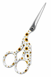Sunflower Floral Print Crane Style Needlepoint Embroidery <b>Scissors</b> 4.5 Inch Stainless Steel Sharp Tip <b>Sewing</b> Craft <b>Scissors</b> - Product Image 6
