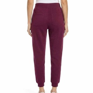 Pantalon de survêtement en molleton bleu personnalisé pour femme, taille mi-haute, cordon de serrage, couleur unie, poches, tricoté, coupe droite, automne - Product Image 4
