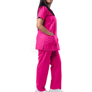 Stylish Women's Nursing Uniform <b>Scrub</b> <b>Tops</b> with Knitted Fabric Comfortable & Breathable for All Day Wear - Product Image 3