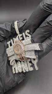 Pendentif Hip Hop de luxe en Moissanite avec design montre, style Iced Out, en Argent Sterling 925, Bijoux fins, Pendentifs et Breloques - Product Image 5