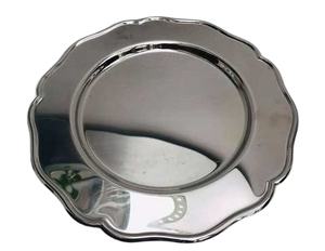 Assiette de présentation en acier inoxydable 304 pour mariage, fête, table à manger, élégante, ronde, décorative, pour décoration d'événements - Product Image 1