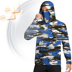 Camisa de Pesca con Capucha y Manga Larga para Hombre, Camuflaje, Protección Solar UPF 50, Ropa de Exterior Anti-UV, Impresión por Sublimación, Poliéster - Product Image 1