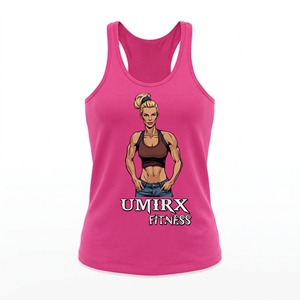 Débardeur dos nageur personnalisé pour femme, couleur unie, pour la gym et le fitness, sans manches, en polyester respirant et anti-humidité, coupe ajustée - Product Image 1