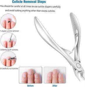 Cortacutículas de Alta Precisión, Acero Inoxidable, Herramienta para Recortar Uñas, Abertura de Mandíbula Ancha, Duradero, Limpiador de Piel Muerta - Product Image 5