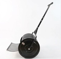 Rouleau de pelouse à pousser avec tambour en treillis métallique, manche long, durable, portable, pour le nivellement du jardin, la distribution de compost et de tourbe ODGGAD017