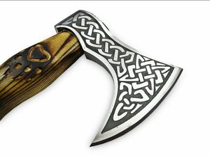 Custom Engraved Industrial Grade Outdoor Camping <b>Axe</b> Handcrafted Hardwood <b>Handle</b> Decorative Steel Leather-Covered OEM ODM - Product Image 2