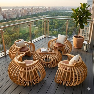 Juego de Sofás de Madera Moderno y Sencillo con Características Ecológicas e Impermeables para Espacios Interiores y Exteriores - Product Image 6