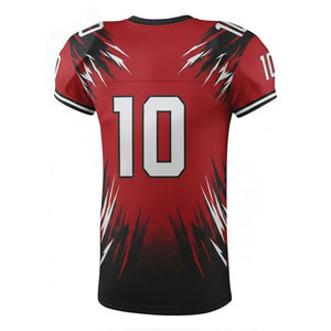Custom American Football Jersey Pants Set Red Black White Sublimated V-Neck Short Sleeve Moisture Wicking Men's <b>Athletic</b> Wear - Product Image 5
